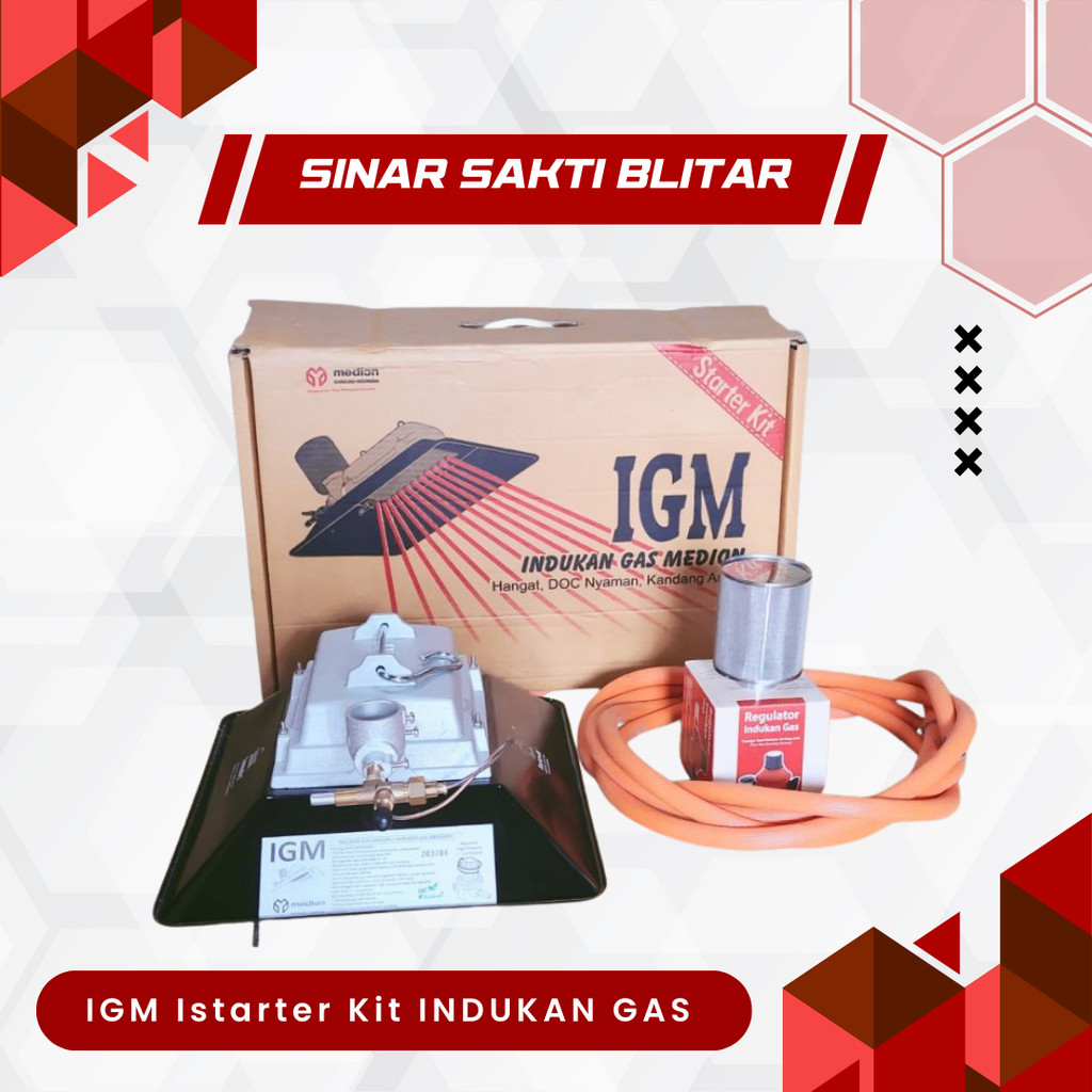 IGM Istarter Kit INDUKAN GAS MEDION Pemanas Penghangat Doc Ayam Gasolec Gasolex Asli Medion Pemanas 