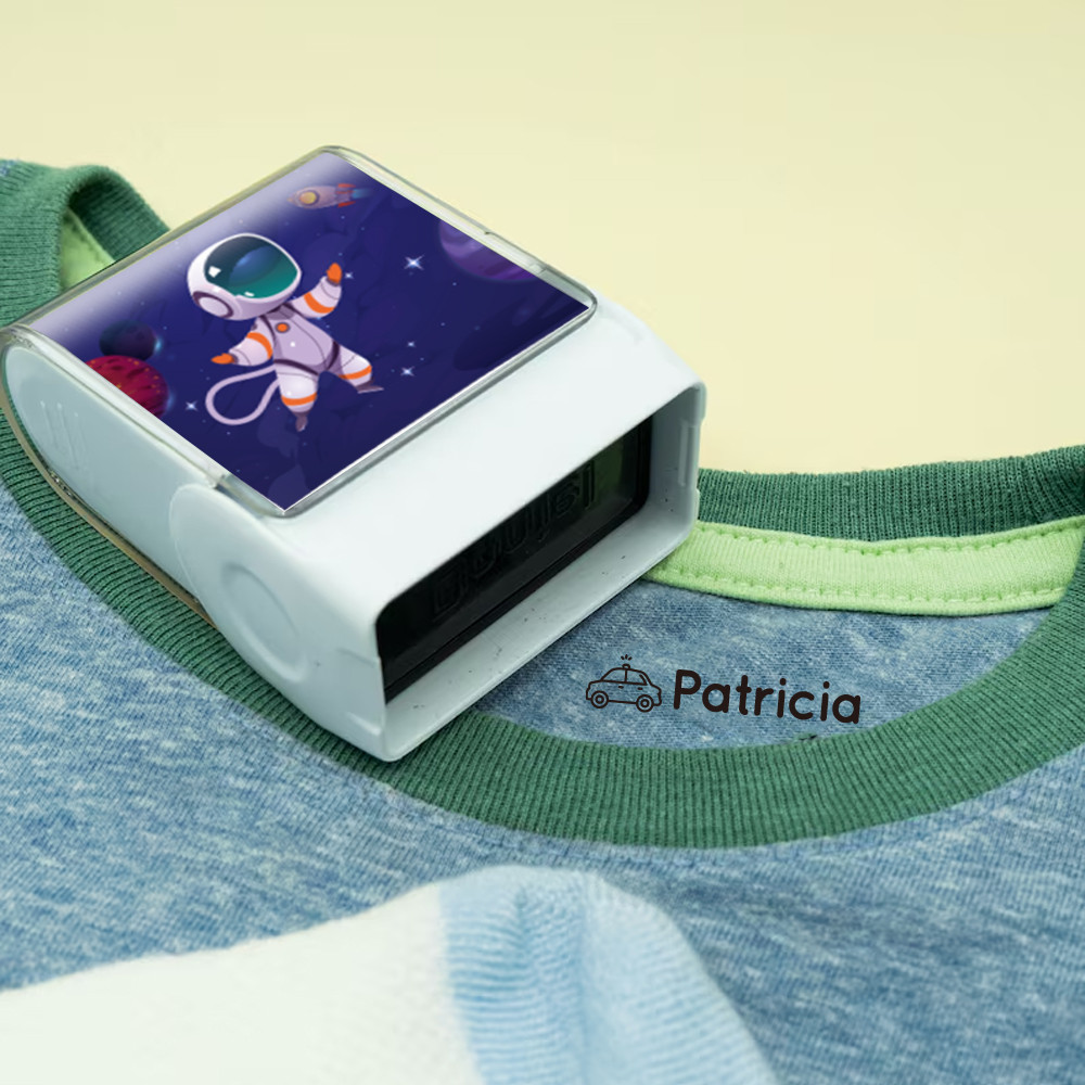 1pc Personalize Custom Astronauts Style Stamp Waterproof Stamp For Clothing Back To School Pad Name 