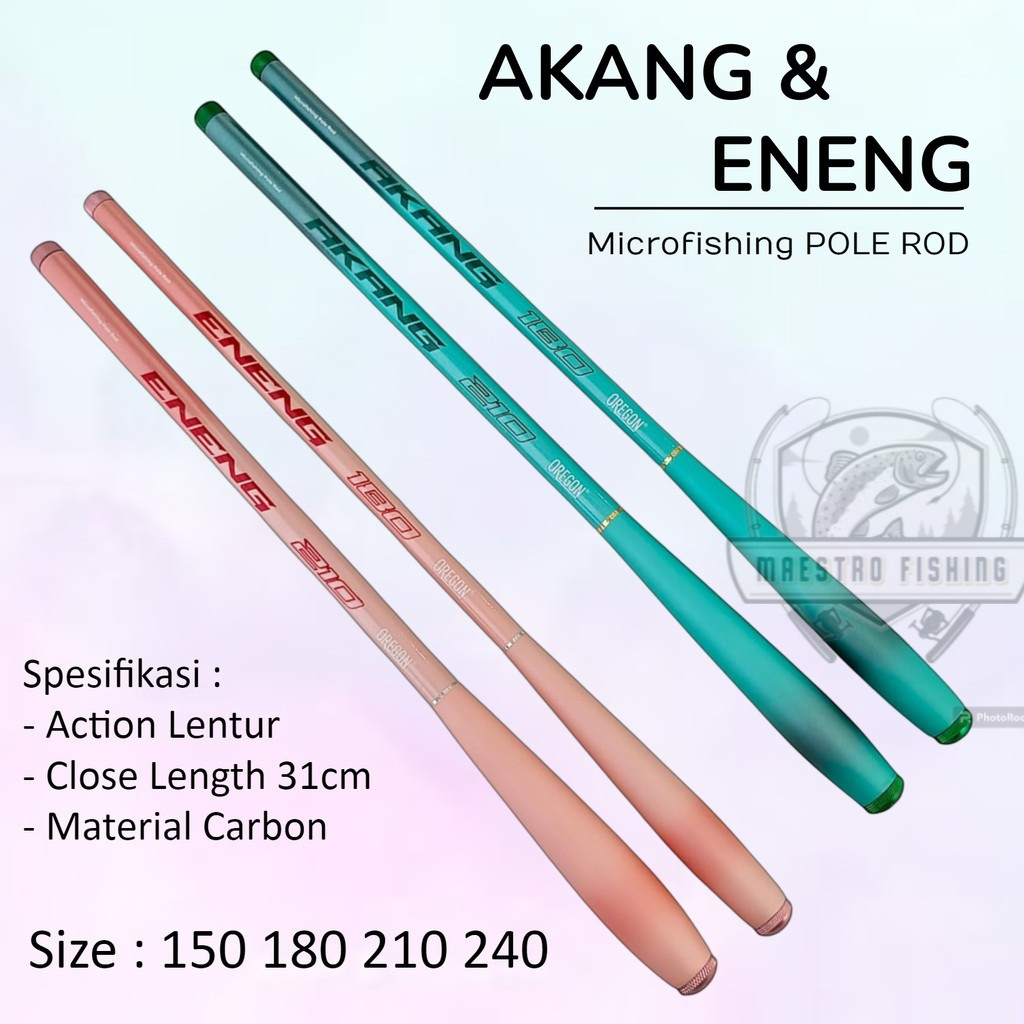 Tegek Oregon Akang Eneng 150 180 210 240 Joran Tegek Carbon Action Lentur Microfishing Wader Maestro