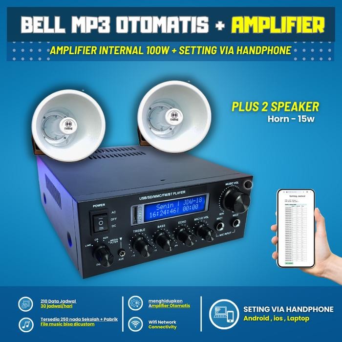 PROMO  Bell Sekolah Auto Dobel Toa Horn 2 Speaker Seting Via Handphone Wifi Bel Pabrik Visione - BX-