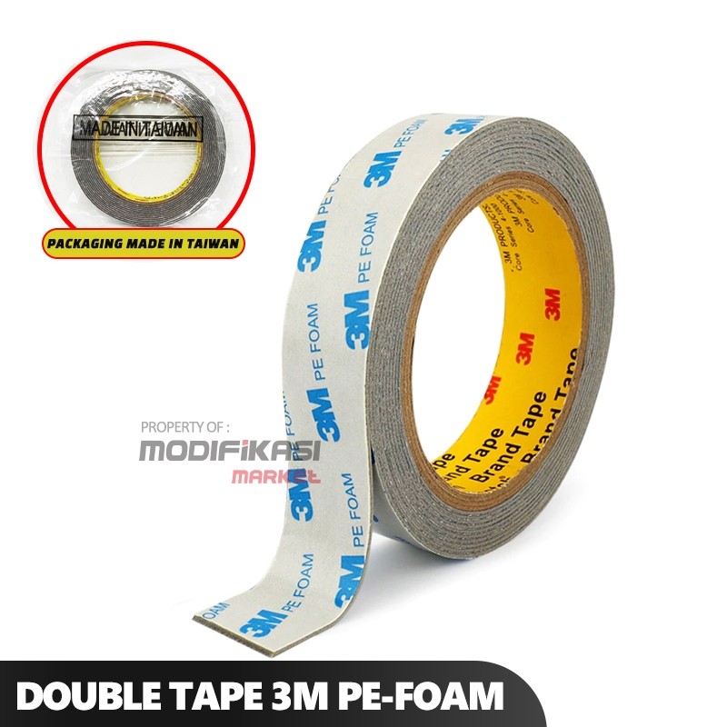 

DOUBLE TAPE DOUBLE TIP 3M PE FOAM BUSA BOLAK BALIK 24MM X 4.5M MADE IN TAIWAN