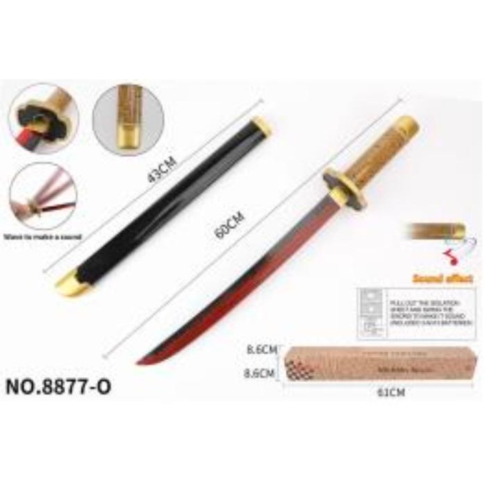 Mainan Anak Samurai Katana Plastik Demon Slayer (Bunyi & Nyala Lampu) - Yoriichi 60cm