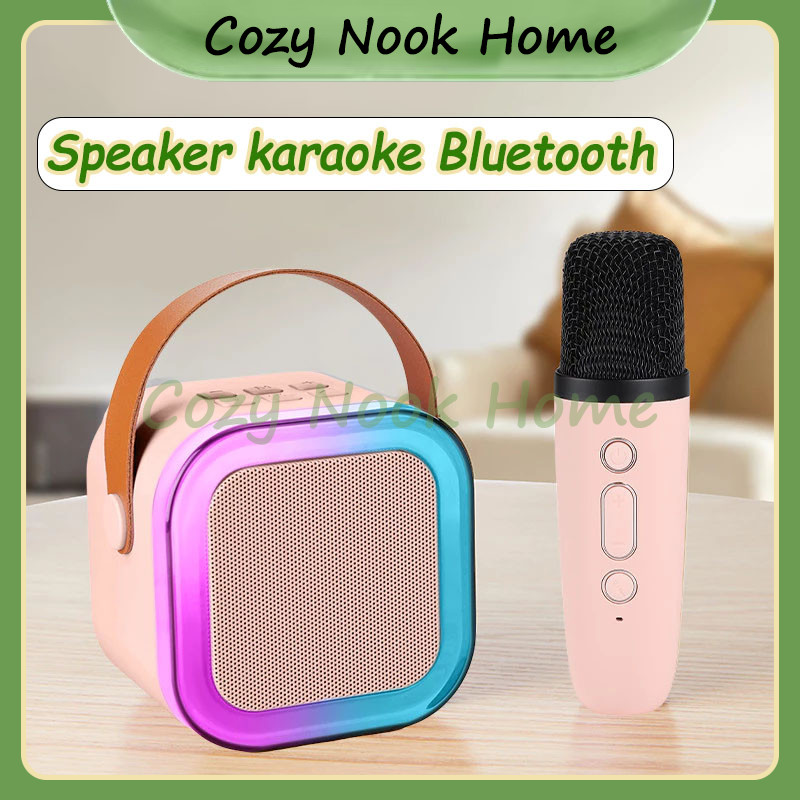 Speaker Bluetooth Karaoke / 2 Mic 1 Karaoke / Mini Speaker Bluetooth Karaoke Set