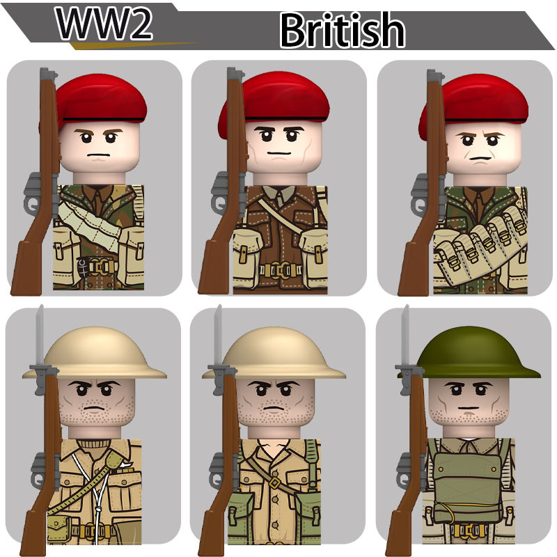 WW2 Military Figures Series Buig Blocks Fren Italian Army Mountain Solers Officer Warrior Infantry G