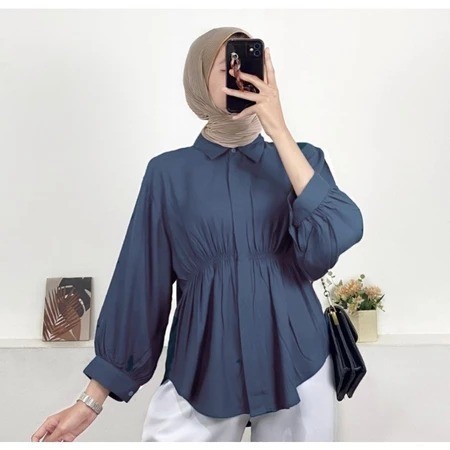 AIKO SHIRT BLOUSE KEMEJA KERUT WANITA/ AIKO SHIRT BLOUSE/ BLOUSE WANITA KEKINIAN BAHAN KATUN/Terbaru