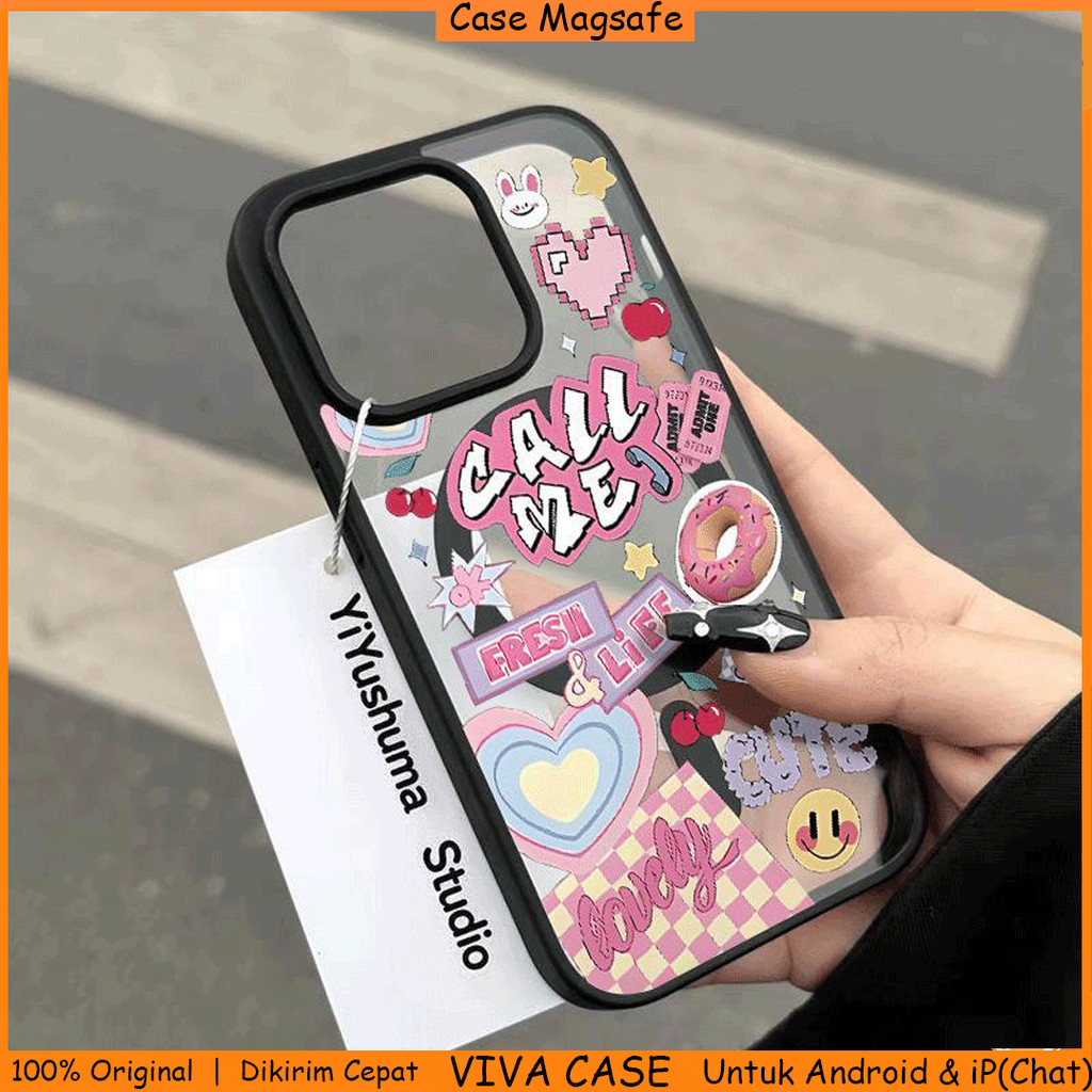 Casing Magsafe iPhone Transparan Clear Case Frame Hitam Abu Slim Softcase untuk iPhone X XS XR XS Ma