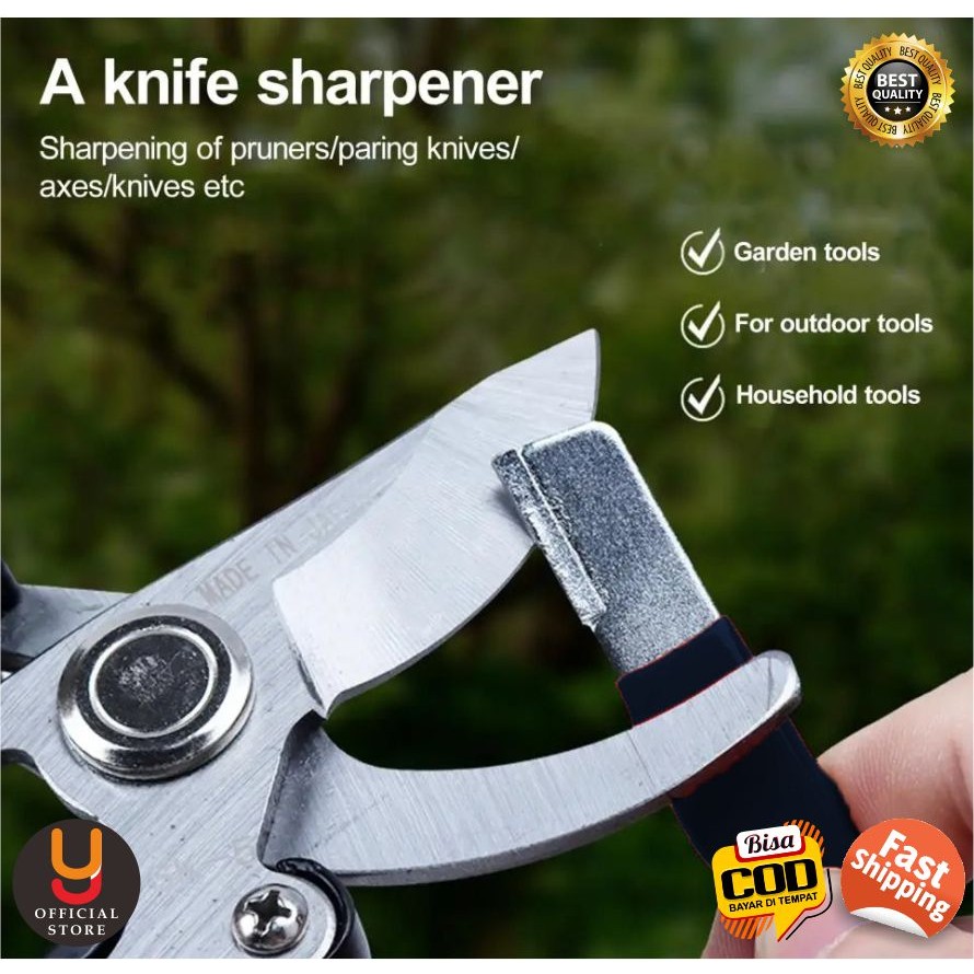 Penajam Gunting Pisau Sabit Golok Parang Asahan Pengasah Genggam Portabel Serbaguna Multifungsi