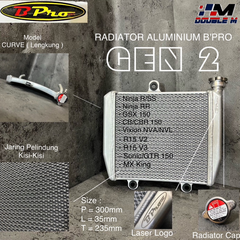 Radiator Aluminium BPro Racing Ninja R SS RR CBR CB 150R GSX 150 R/S MX King R15 V2 V3 Sonic/GTR