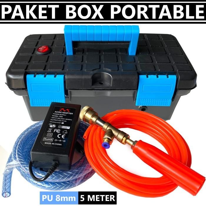 Paket Set Alat Mesin Pompa Box Mini Steam Cuci Motor Mobil AC Portable Car - SINLEADER, PU 8mm 5 MET