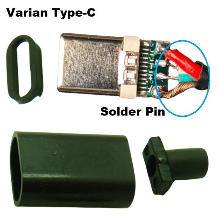 Soket USB Kosong 4pin solder Socket Connector Male Female Micro Type C - USB-A Male