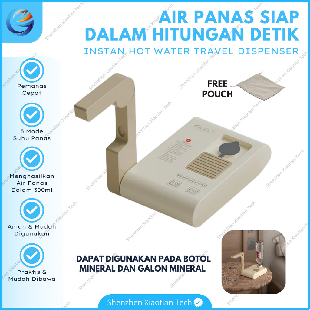 Dispenser Air Lipat Portabel Dispenser Pemanas Air 5 Suhu Panas Ketel Listrik Mini Dispenser Pemanas