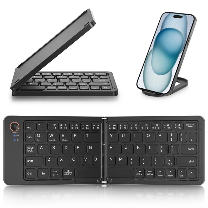 Bluetooth 5.1 Keyboard Foldable Keyboard Portable Mini Keyboard Rechargeable Keyboard For Windows An
