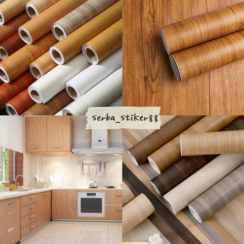 Stiker Lantai Anti Air Wallpaper Lantai Sticker Dinding Marble Glossy Sticker Serba guna L122Cm