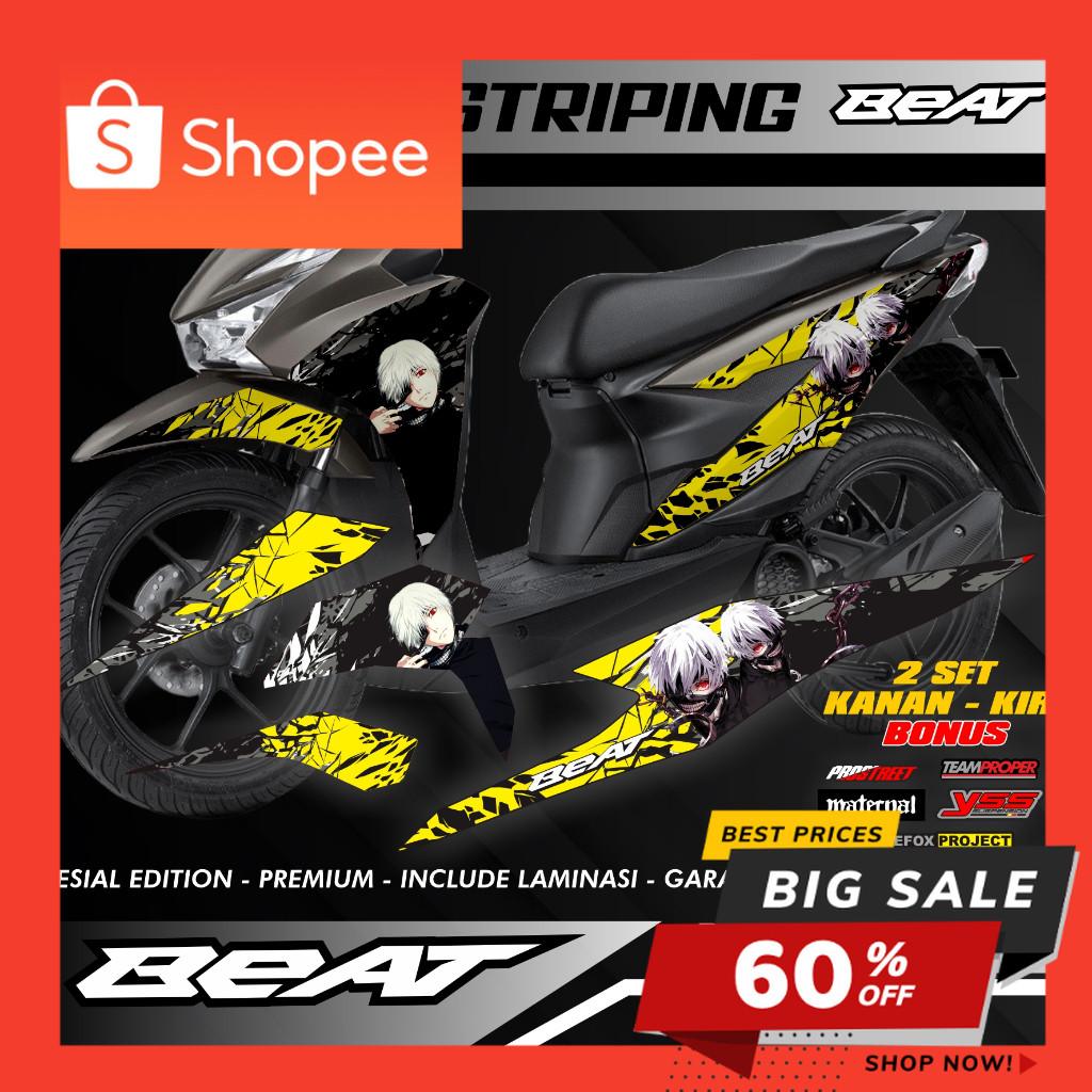 Stiker Striping Variasi Beat Deluxe - Stiker Striping Motor Beat Deluxe Keren