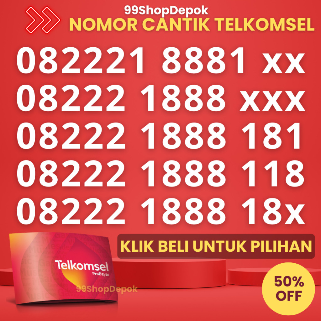 Kartu Perdana Nomor Cantik Telkomsel Simpati KODE 150.1 - Nomer Cantik Telkomsel 89000 - No Cantik S
