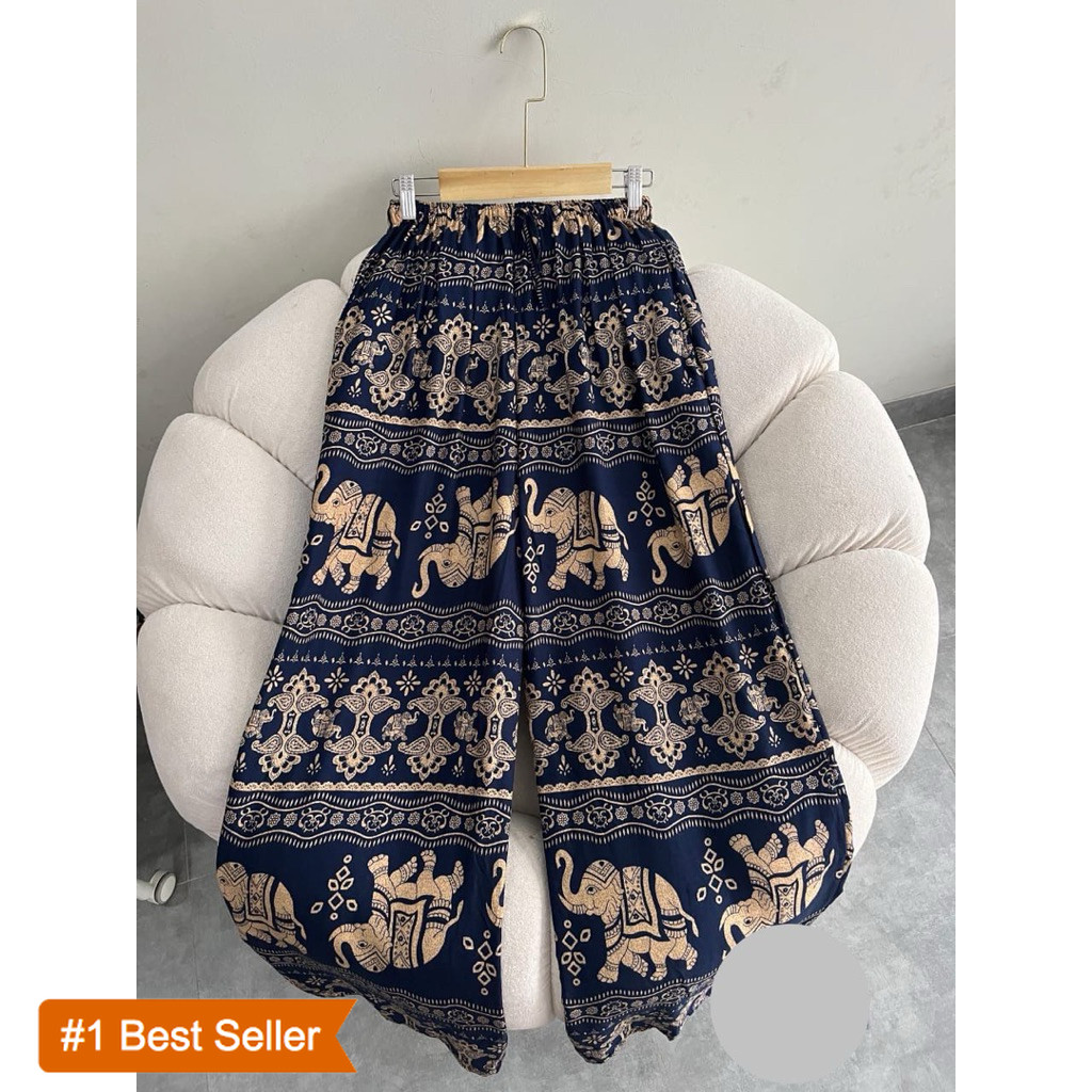 CELANA KULOT RAYON MOTIF GAJAH THAILAND VIRAL | KULOT MOTIF GAJAH