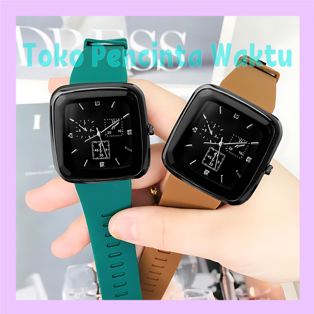 Terlaris WBS Jam Tangan Pria Wanita Sport Chrono Korea Fashion Quartz Silikon Rubber Analog Watch