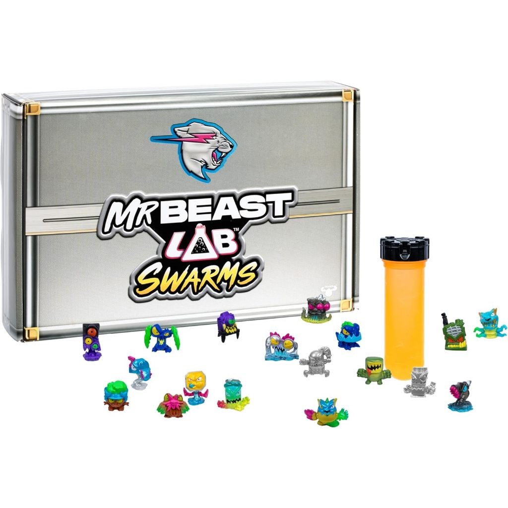 MrBeast Lab Swarms Series 2 Atomic Cash Case– 18-Pack Collectible Micro Beasts, Includes Exclusive U