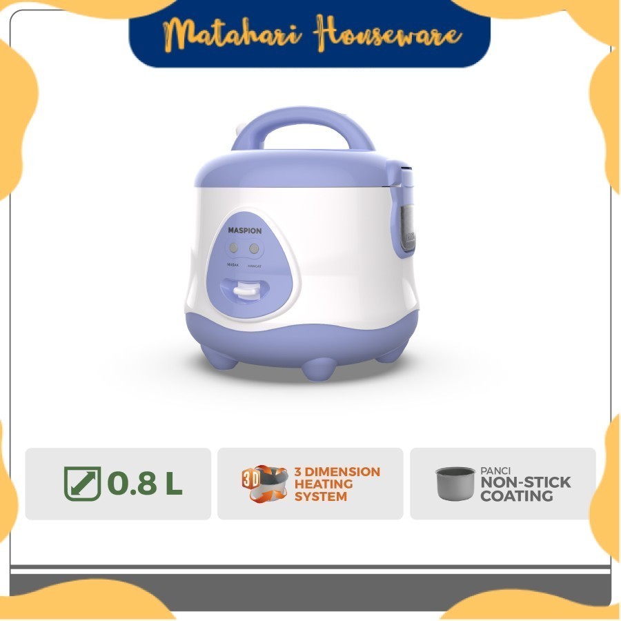 DAPOER NINJA - Maspion Rice Cooker Exclusive 0.6 Liter EX-0618 / Magic Com Maspion 0,6 Ltr EX-0618 P