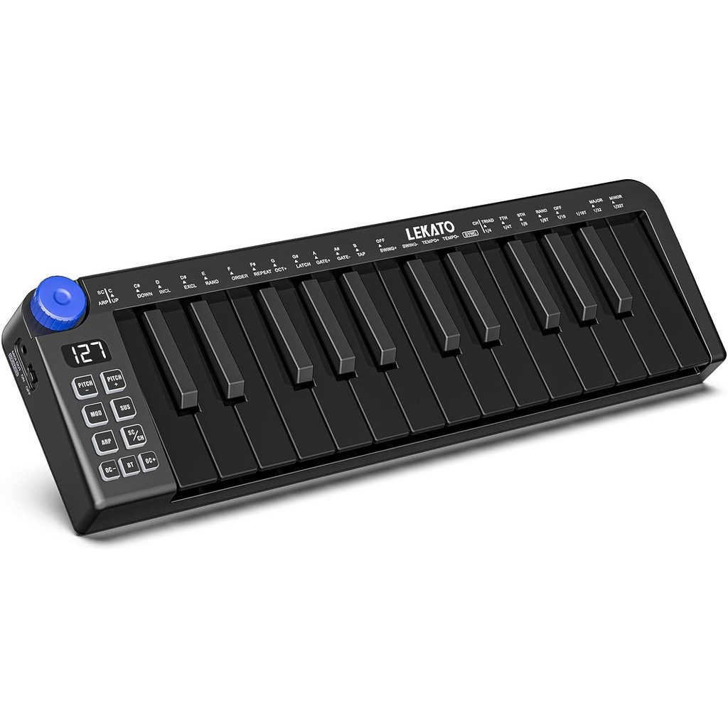 Mini MIDI Keyboard 25 Key MIDI Controller Bluetooth MIDI Keyboard Mini Keys 360 Knob Small MIDI Keyb