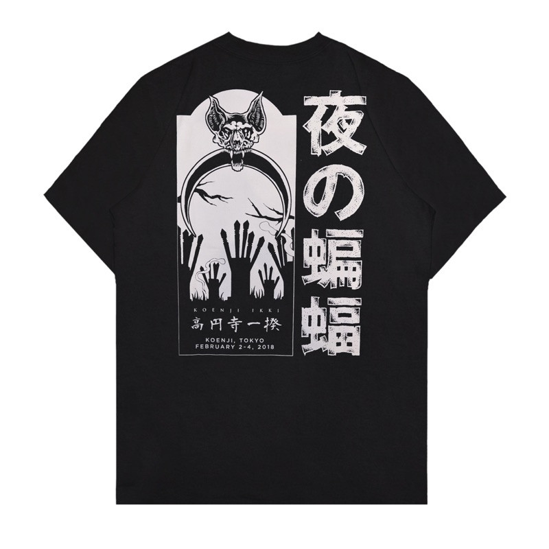 Xtreme Merch Kelelawar Malam - Japan Tour Oversized Kaos Pria Wanita Tshirt
