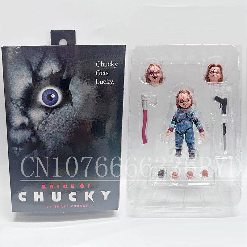 NECA Good Guys Christmas Chucky Doll Child's Play Bride Of Chucky Ultimate Chucky Gets Lucky Action 