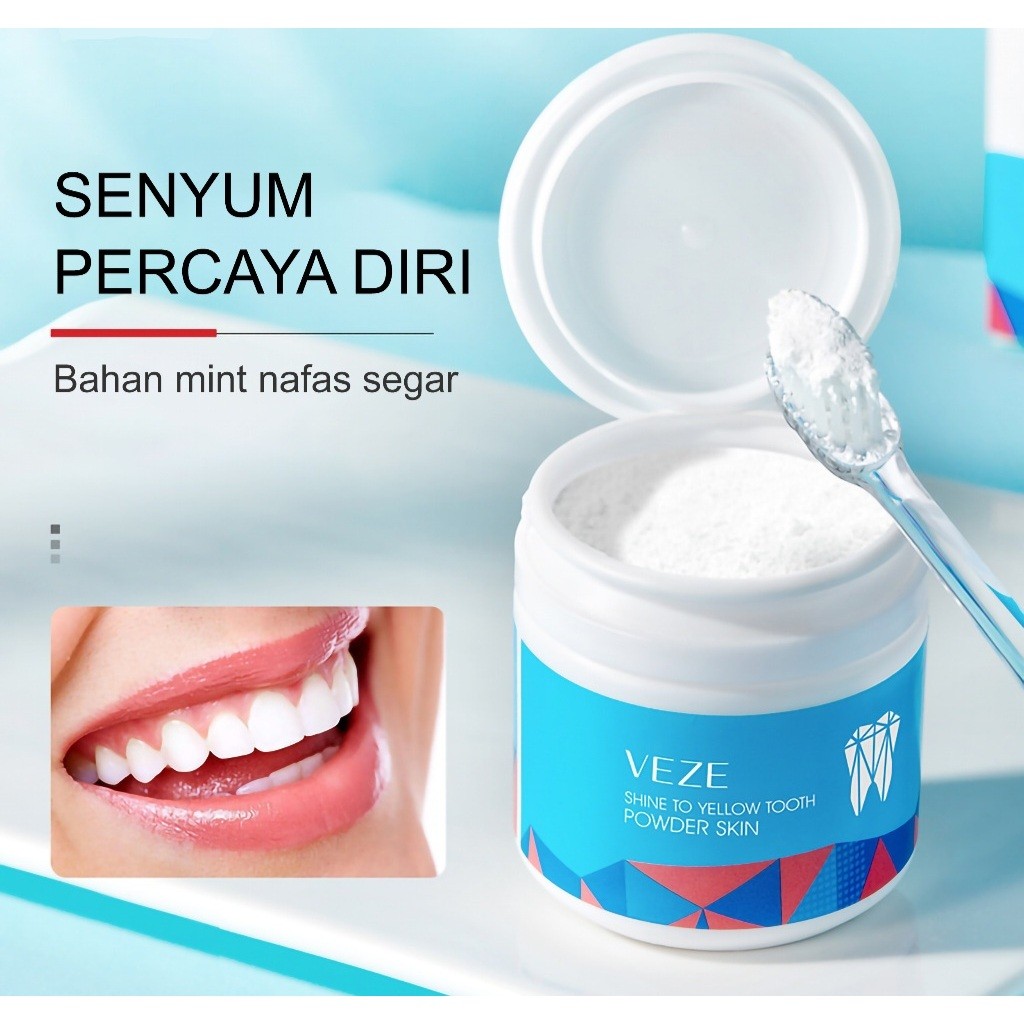 (BPOM) Veze Teeth Whitening Powder Serbuk Pemutih Gigi Kuning Pembersih Karang Gigi / Veze Bubuk Per