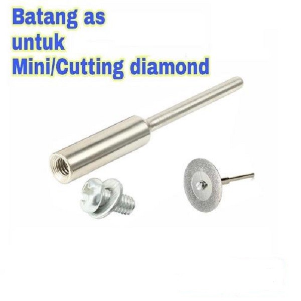 Batang As Mata Diamond Gerinda Grinding Potong Mini Grinder Tuner Batang As 3mm Batang As Diamond Cu