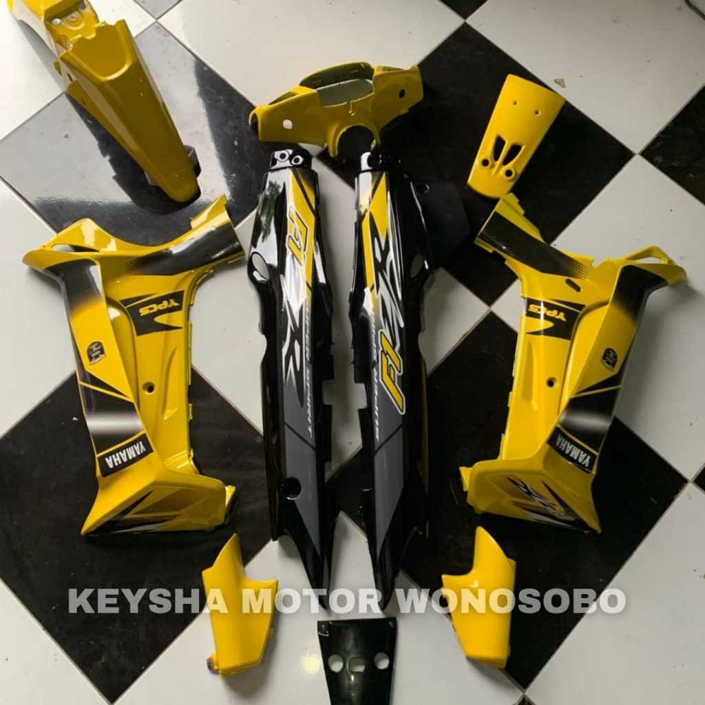 BODY HALUS YAMAHA FIZ R FIZR HITAM KUNING SET STRIPING CUSTOM MODEL MALAYSIA