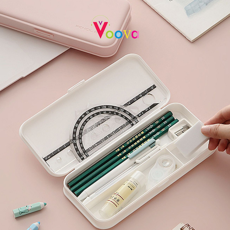 VOOVA Pencil Case/ Tempat Penyimpanan Pensil dan Alat Tulis Kantor/ Kotak Pensil Multifungsi Aesthet