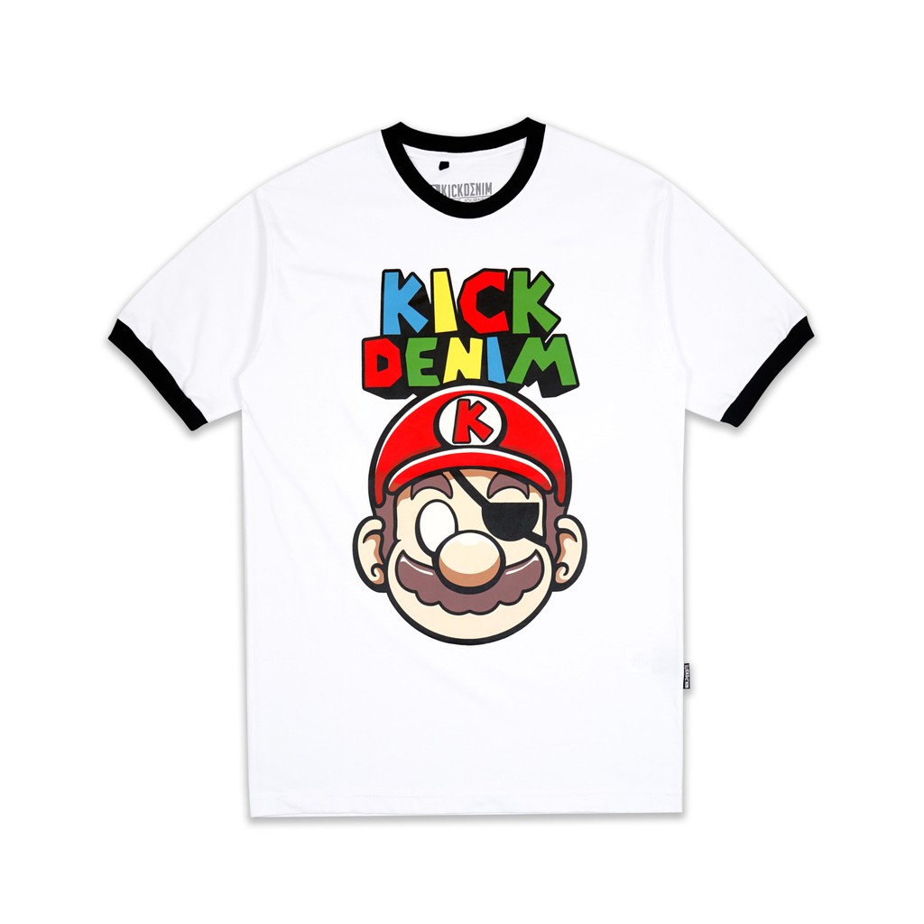 Kick Denim - T shirt Pria Lengan Pendek Putih | Ts Smars