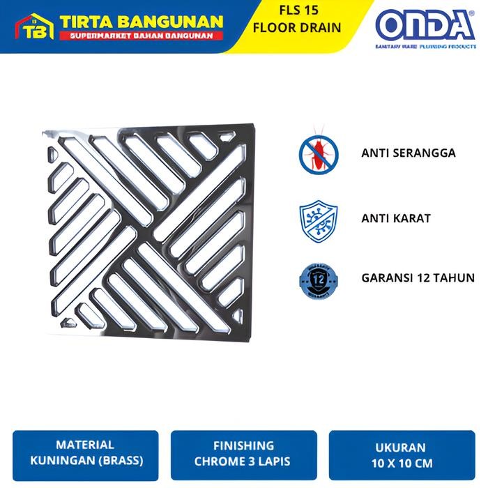 [  Djaya Djaya   ]  ONDA FLS 15 FLOOR DRAIN SARINGAN GOT KAMAR MANDI ANTI SERANGGA ANTI BAU