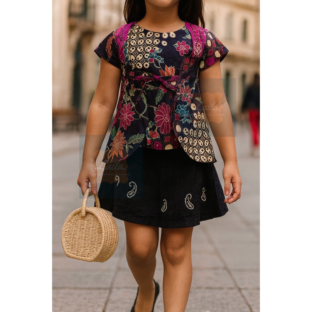 Blus batik anak-anak perempuan fashion premium import