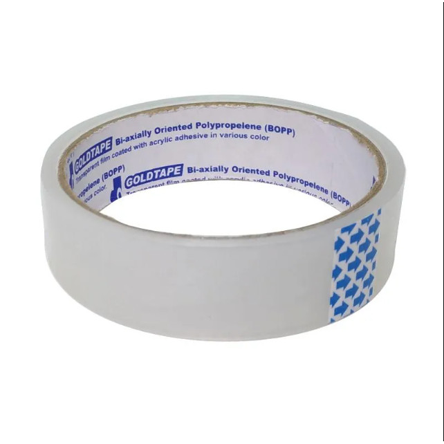 Selotip Sedang dan Kecil Goldtape Core Biru / Lakban OPP Bening Goldtape 1 inch (24 mm) 1/2 inch (12