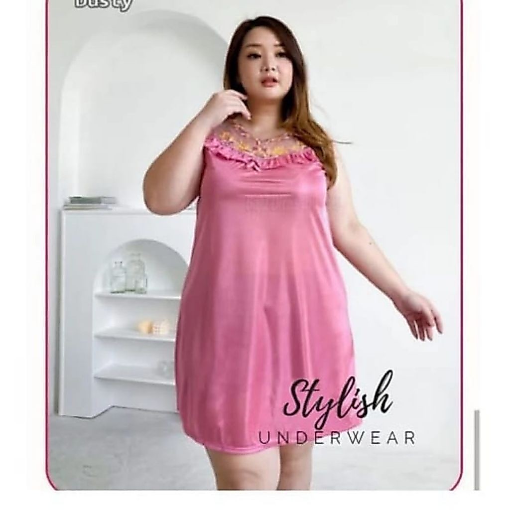 DASTER DRES SATIN BORDIR Jumbo XXL