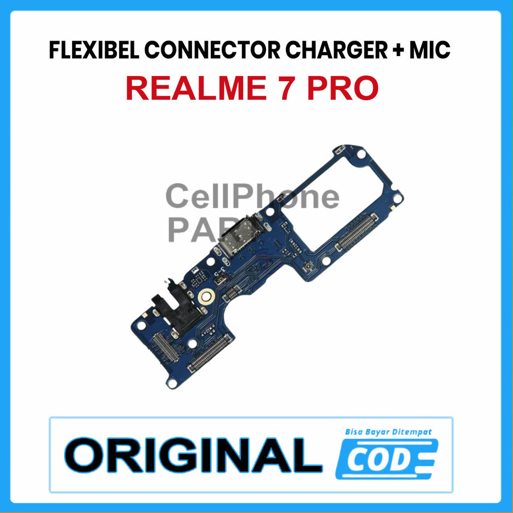 FLEXIBEL CONNECTOR CHARGER REALME 7 PRO CONNECTOR HANDSFREE + MIC ORI