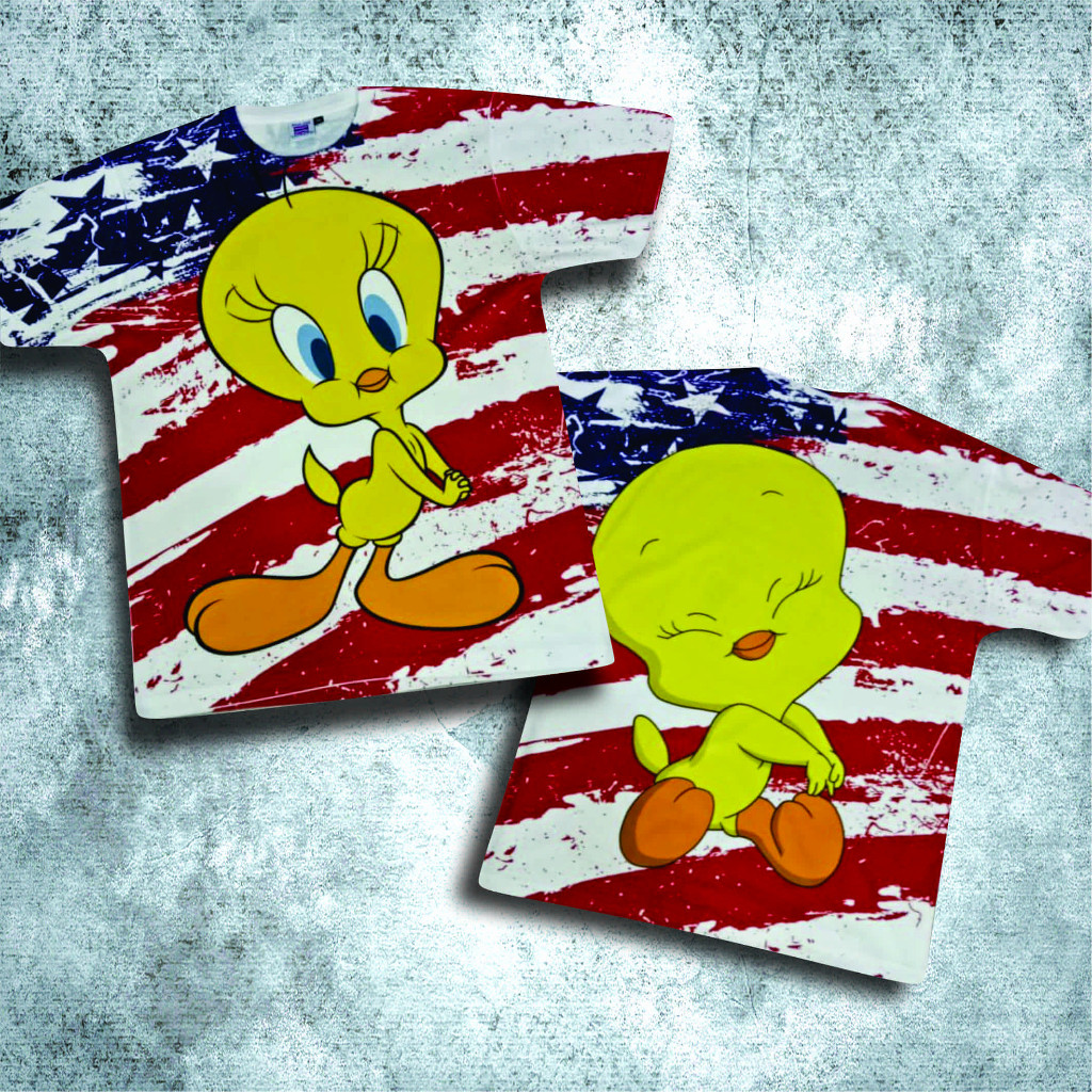 KAOS TAG THAILAND LOONEY TUNES MIX AOP (ALL OF PRINT) | KAOS CARTOON KARTUN TWEETY BUGS BUNNY MARVIN