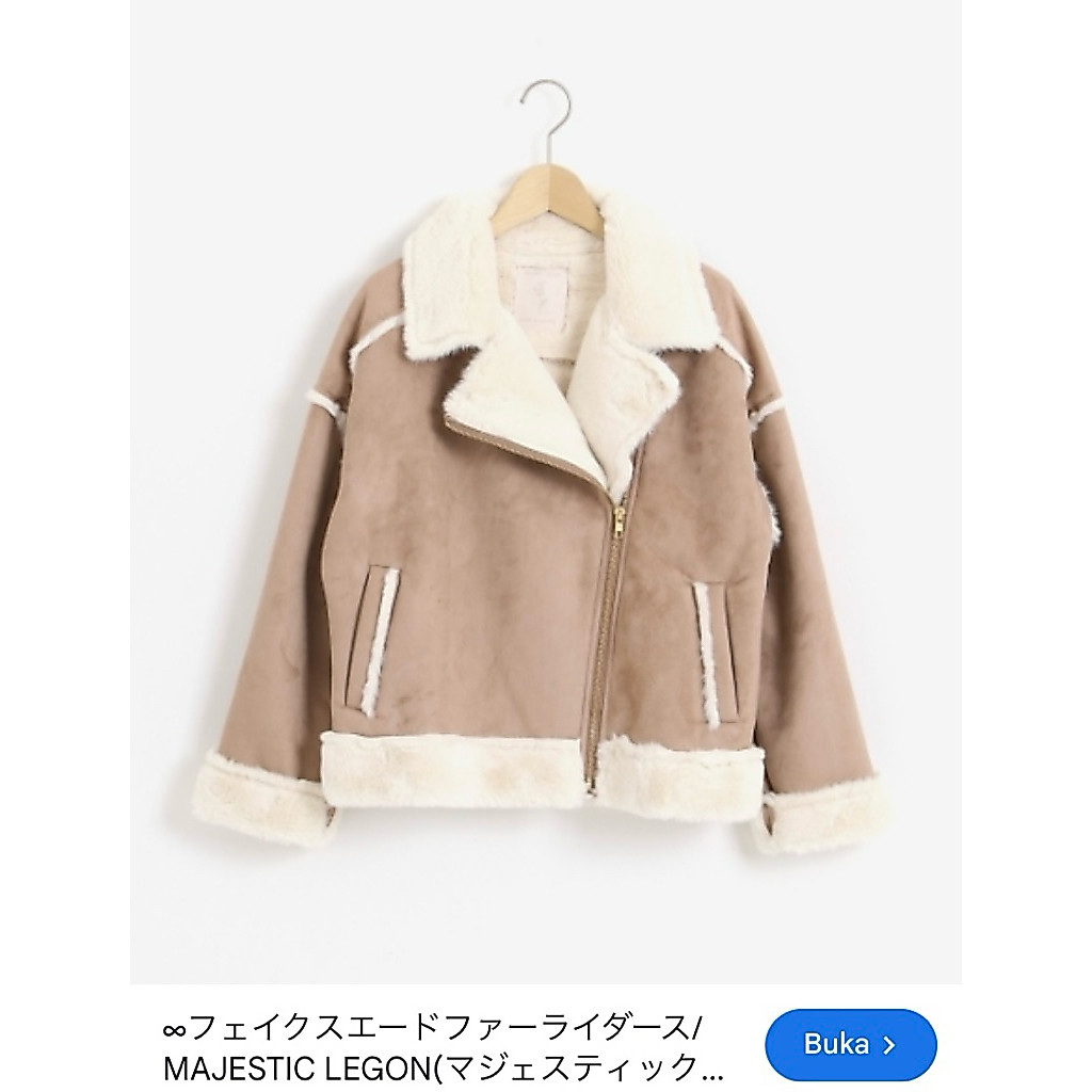 Jaket kulit bulu leather jacket fur jaket winter