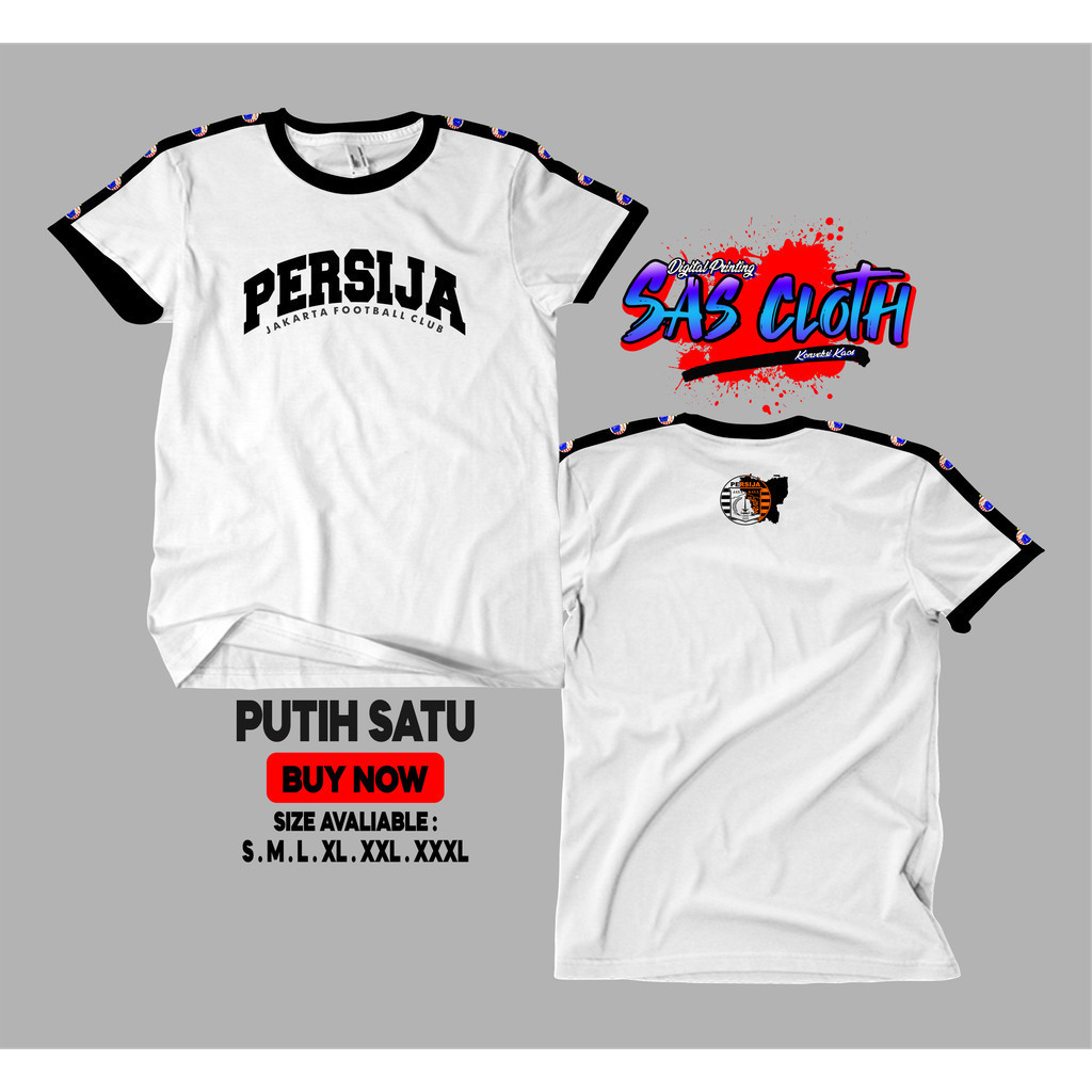 Kaos Tshirt Persija | Kaos Persija Jakarta Football | Tshirt Ringer catton combad 24s