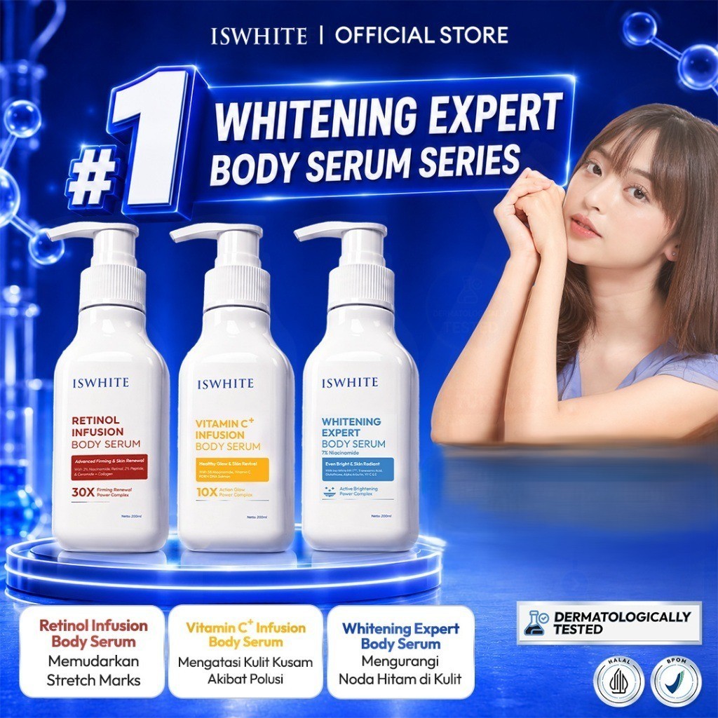 (ORIGINAL) ISWHITE Whitening Expert Body Serum Series 200ml - Retinol Infusion, Vitamin C+ Infusion 