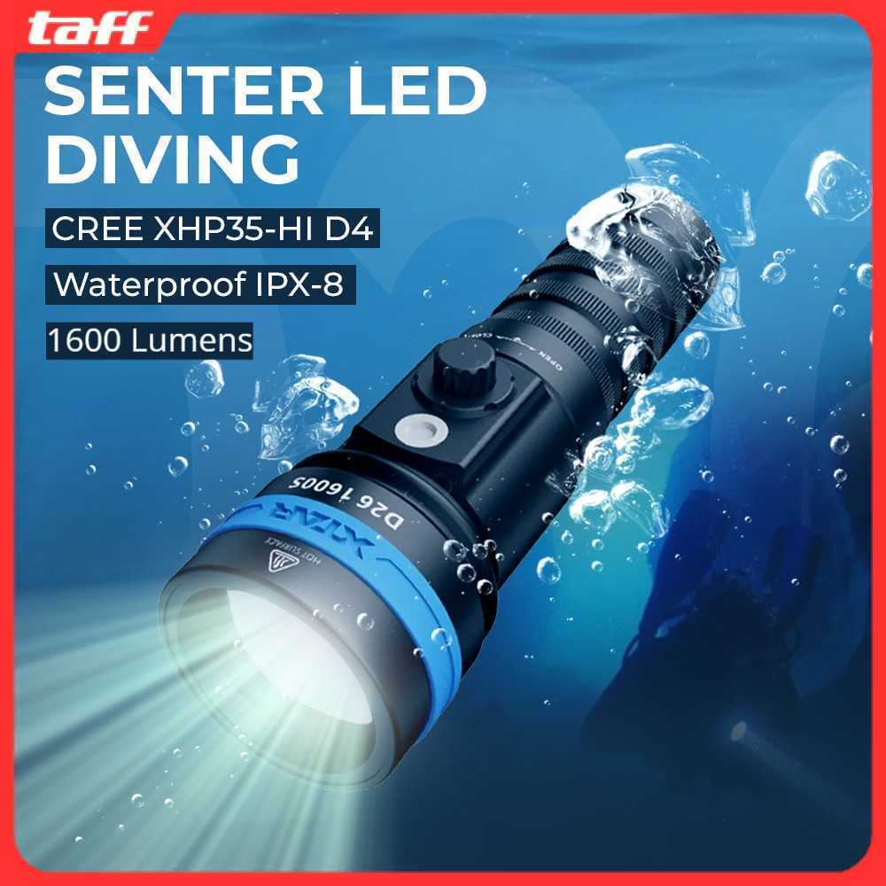 XTAR Senter Selam Diving CREE XHP35-HI D4 Waterproof IPX8 1600 Lumens - D26 1600S