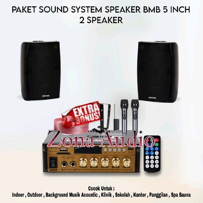 Paket Sound Cafe Resto Karaoke Speaker BMB 5 Inch 2 Speaker Original ( Mini 3 )