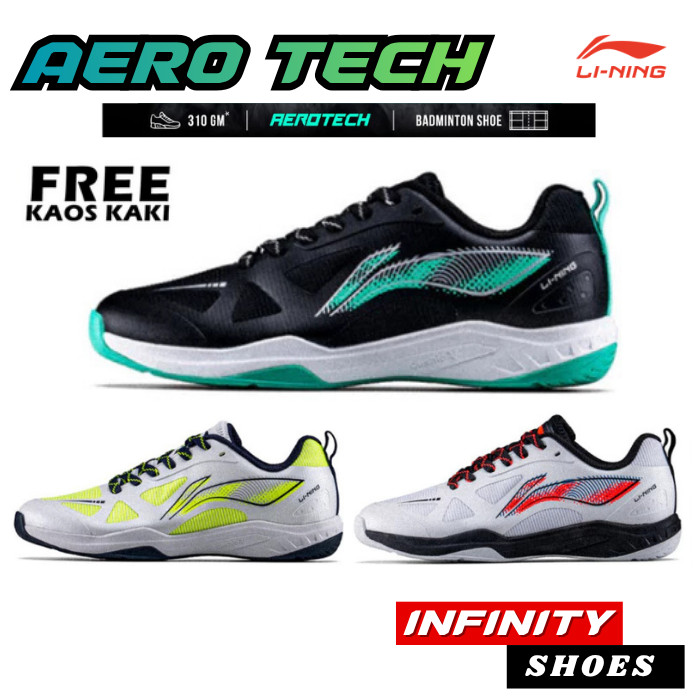 LINING AERO TECH AYTW023 Badminton Shoes - Sepatu Badminton Original LINING