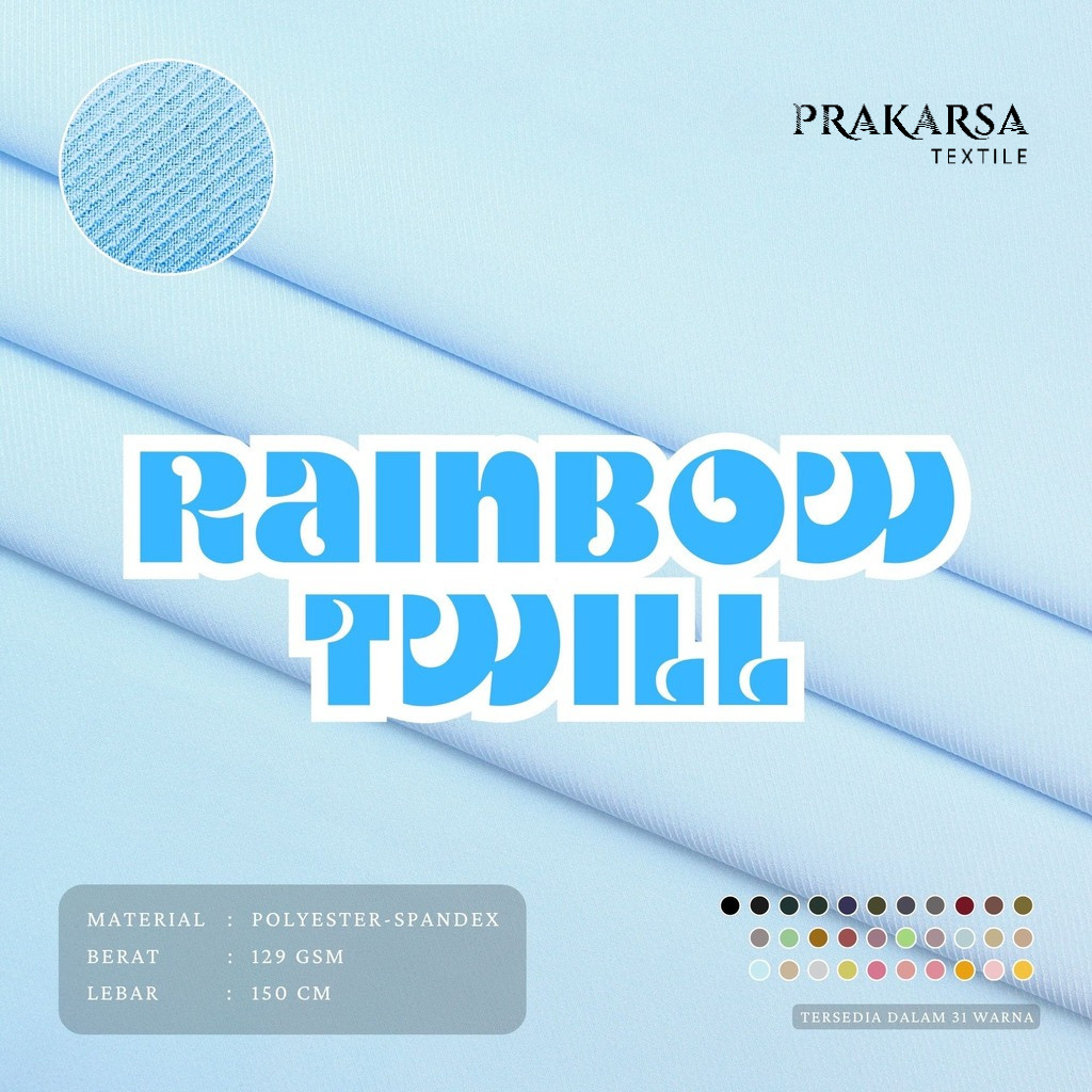 RAINBOW TWILL BAHAN HALUS STRETCHY COCOK UNTUK ATASAN & KERUDUNG
