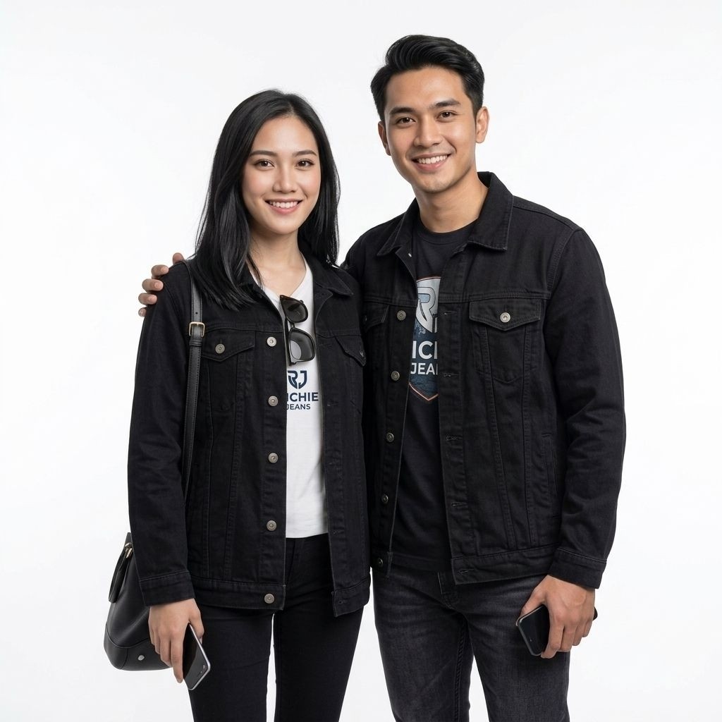 Jaket jeans denim pria wanita casual jaket couple pasangan