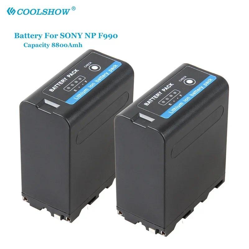 8800mah Battery for Sony NP-F990 NP F980 F930 F950 F960 F970 NX5 HVR-V1C MC1500C LED Video Light Pho