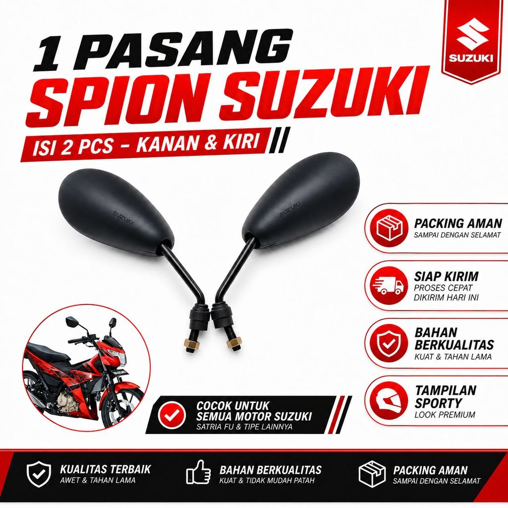 Spion Satria Fu Gagang Hitam - Spion Motor Variasi