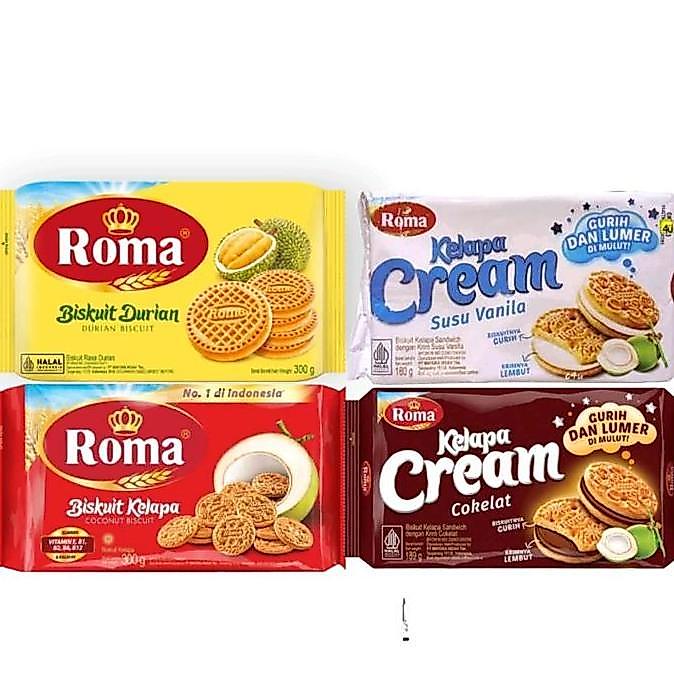 Roma kelapa Biskuit & Kelapa Cream Paket 4 pcs biskuit