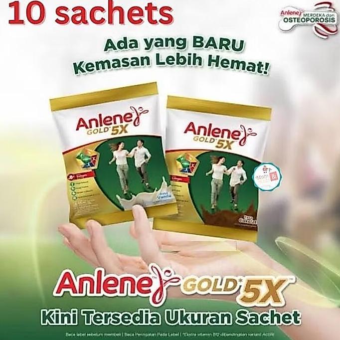 ANLENE GOLD 5X VANILA COKLAT 25GR X 10 SACHET | ANLENE GOLD SACHET RENCENG