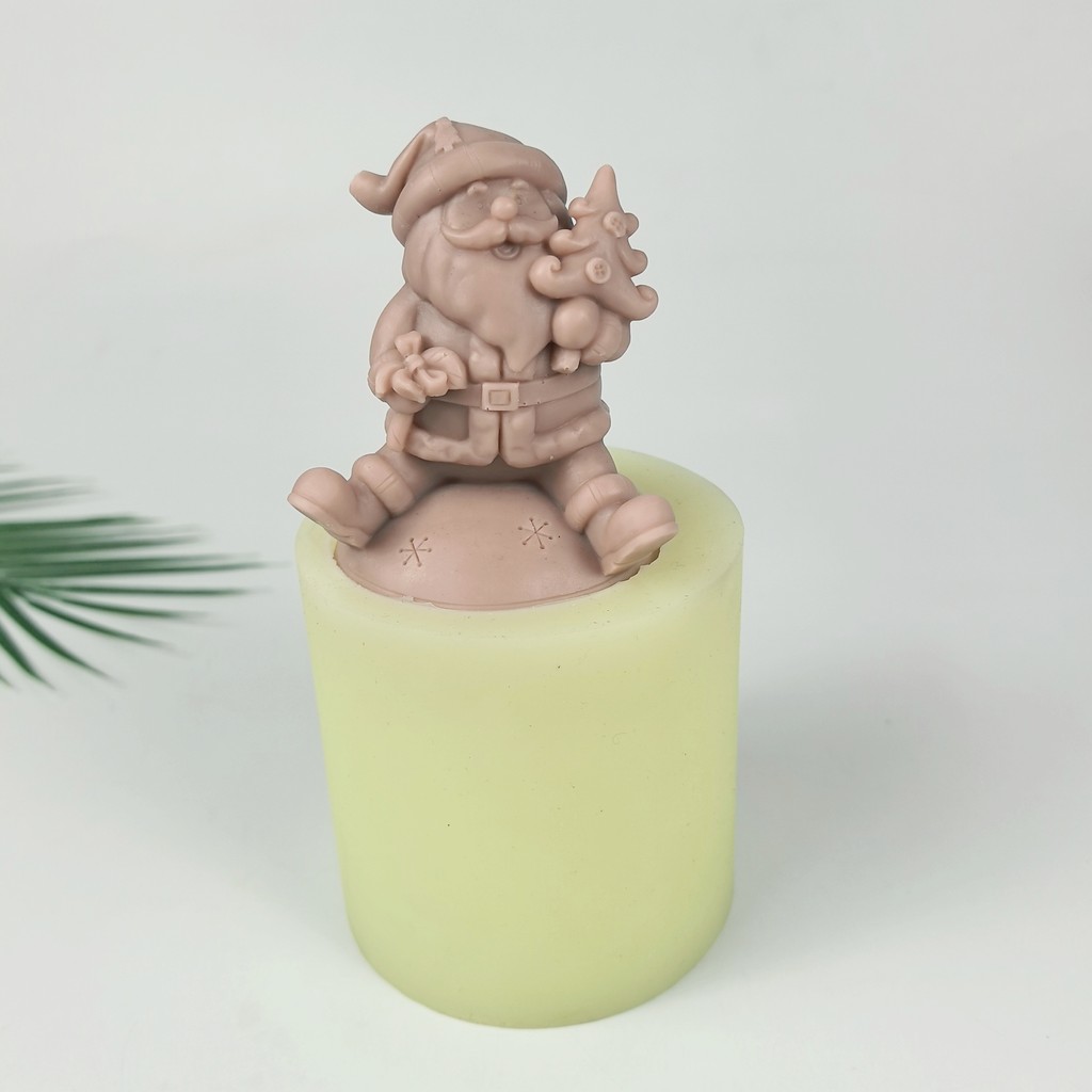 

Christmas Mold Santa Claus Holding Christmas Tree Soap Molds Silicone 3D Wedding Birthday Clay Resin Mould